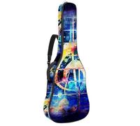 Luoweisi Sac de transport pour guitare acoustique classique de 99, 101,6 cm, 104,1 cm, rembourré de 10 mm d'épaisseur, notation musicale, étanche, avec poche, bandoulière réglable, résistant aux chocs