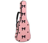 Luoweisi Sac de transport pour guitare acoustique classique de 99, 101,6 cm, 104,1 cm, rembourré de 10 mm d'épaisseur, nœuds à pois, étui étanche avec poche bandoulière réglable, résistant aux chocs
