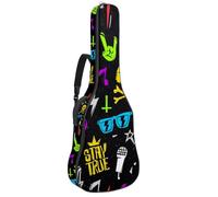 Luoweisi Sac de transport pour guitare acoustique classique de 99, 101,6 cm, 104,1 cm, rembourré de 10 mm d'épaisseur, notation musicale, étanche, avec poche, bandoulière réglable, résistant aux chocs