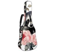 Luoweisi Sac de transport pour guitare acoustique classique de 99, 101,6 cm, 104,1 cm, rembourré de 10 mm d'épaisseur, motif Père Noël, cerf et bonhomme de neige, étanche avec poche, bandoulière