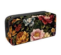 Luoweisi Trousse à crayons de grande capacité - Organiseur de papeterie multifonction pour fournitures de bureau, motif floral tropical du milieu du siècle, Multicolore 8., 2.3x8.2x3.9in/6x21x10cm,