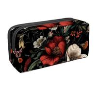 Luoweisi Trousse à crayons de grande capacité - Organiseur de papeterie multifonction pour fournitures de bureau, motif floral tropical du milieu du siècle, multicolore 1, 2.3x8.2x3.9in/6x21x10cm,