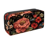 Luoweisi Trousse à crayons de grande capacité - Organiseur de papeterie multifonction pour fournitures de bureau, motif floral tropical du milieu du siècle, Multicolore 7., 2.3x8.2x3.9in/6x21x10cm,