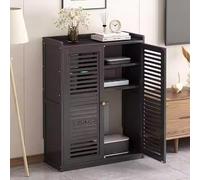 LUOWEIYA Armoire De Rangement pour Routeur, Armoire De Rangement pour Routeur Et Modem avec Système De Gestion des Câbles, Armoires Autoportantes Au Sol pour Le Salon(Black,97cm)