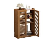LUOWEIYA Armoire De Rangement pour Routeur, Armoire De Rangement pour Routeur Et Modem avec Système De Gestion des Câbles, Armoires Autoportantes Au Sol pour Le Salon(Brown,82cm)