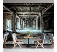 Luowenji Papier Peint Panoramique Bâtiment Industriel 250x175 cm 3D Papier Peint Intissé Ancienne Usine Photo Trompe l'oeil Poster Grand Mural Salon Chambre Enfant Chambre Décoration Murale a.3635