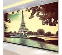 Luowenji Papier Peint Panoramique Paris 200x140 cm 3D Papier Peint Intissé Paysage Photo Trompe l'oeil Poster Grand Mural Salon Chambre Enfant Chambre Décoration Murale a.1554