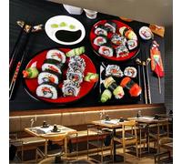 Luowenji Papier Peint Panoramique Style Japonais 150x105 cm 3D Papier Peint Intissé Sushis Photo Trompe l'oeil Poster Grand Mural Salon Chambre Enfant Chambre Décoration Murale a.4657