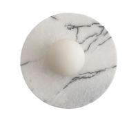 LUOYAOB Applique murale circulaire moderne en marbre, boule en pierre G9 3000 K, lampe murale for chevet, chambre, entrée, salon, couloir(White)