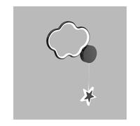 LUOYAOB Applique murale nordique moderne en forme d'étoile et nuage, abat-jour en acrylique, corps en fer, mode tricolore, for chambre à coucher, salon, chevet, couloir(Black-left)