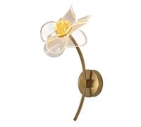 LUOYAOB Applique murale nordique moderne rétro dorée à pétales floraux en acrylique, corps en fer, 3 modes d'éclairage, for chambre, salon, entrée, couloir ou vestiaire.(Wall Lights2)