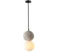 LUOYAOB Luminaire E27 Mini Boule de Ciment Suspension Moderne terrazzo Plafond Suspension Lampe créative LED Lustre luminaires for Salon Chambre Restaurant hôtel(White)