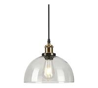 LUOYAOB Luminaire Suspension en Verre Industriel Moderne Artisanat en Verre Lustre Transparent rétro Simple Classique Lampe Suspendue E27 tête Cuisine île Restaurant Bar luminaire(D)