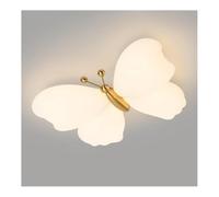 LUOYAOB Plafonnier papillon Lampe à encastrer Ailes en acrylique blanc Corps en métal argenté Chambre d'enfant Chambre d'enfant Chambre à coucher Salle de jeux Couloir Salon E26 E27(Gold)