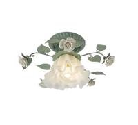 LUOYAOB Plafonnier style vintage à fleurs, design nordique moderne, montage encastré, avec roses en céramique, idéal for une chambre fille(Grey)