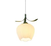 LUOYAOB Suspensions d'éclairage Intérieur Lampe à Suspension en Verre avec Bouton de Fleur, luminaire Suspendu Floral Moderne, Hauteur réglable, plafonnier en Verre Blanc for Chambre(Grey)