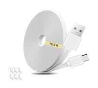 LUOYEE Câble d'extension plat de 5 m de type C pour WYZE Duo Cam Pan | Compatible avec WYZE Cam Pan v4, Petcube Cam Indoor, SoloCam S340, Blink mini2, Blink Outdoor 4, câble de charge USB A vers