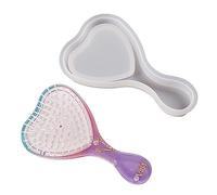 Luoyiyuan Brosse à cheveux en résine époxy faite à la main, peigne en silicone, outil de coiffure pour la fabrication de bijoux, accessoires pour cheveux faciles à utiliser