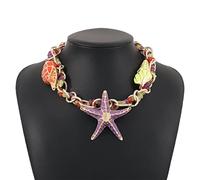 Luoyiyuan Collier ras du cou en métal émaillé unique pour femme - Collier ras du cou vintage