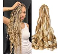 Luoyudu Lot de 8 paquets d'extensions de cheveux bouclés espagnols pour tressage en boîte, 61 cm, P27/613 P27/613 P27/613