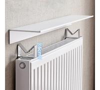 LUOZIQINX Etagere Radiateur sans Percer, Blanc Tablette Radiateur en Aluminium, Cache Radiateur pour Le Rangement et La Décoration, Portant 28kg,L 60cm/23.6in