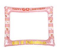LUOZZY Cadre photo gonflable pour 60e anniversaire - Accessoire pour cabine photo - Or rose