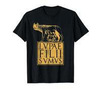Lupa Rome Antique Citation de l'empire Romain T-Shirt Graphique avec Valeur, Homme, Noir, XL