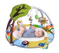 Lupantte Tapis d'Éveil Bébé,9 Jouets D'éveil, Tapis de Jeu pour Bébé Avec Ballon, 2 Jouets de Dentition pour Tout-petits, Epaissi, Antidérapant, 83 x 83 x 50 CM, Nouveau-né +