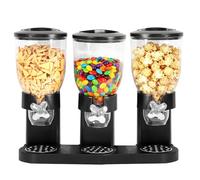 LUPATDY 3 Pièces Distributeur Cereales 2 L, Distributeur Bonbon, Boîte de Cuisine avec Couvercle, Distributeurs de Cereales Petit Dejeuner, pour Cornflakes, Sucreries, Noix, Haricots,Noir