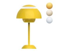 LUPATDY Lampe de Table Champignon LED Sans Fil - Lampe Rechargeable Tactile 3 Modes, 3000K-6000K, Design Moderne Flowerpot en Jaune Doré pour Chambre, Bureau, Décoration (Classe A+++)