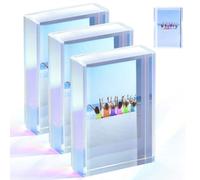 LUPATDY Lot de 3 cadres photo en acrylique pour Instax Mini photos de 5 x 8 cm - Cadre photo irisé Polaroid - Pour décoration de bureau - Mini cadre photo instantané pour Fujifilm et film Polaroid