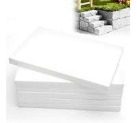 LUPATDY Lot de 6 Plaque en Mousse Rigide, Polystyrène Haute Densité 40 x 30 x 2 cm, Blocs de Base de Diorama, Plaque de Mousse Haute Densité pour Bricolage, Modélisme (Blanc)