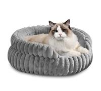 LUPATDY Panier Chien, Panier Chat Moelleux, Lit Calmant pour Chien et Chat, Lit Rond Dehoussable Lavable, Antidérapant, Paniers Donut pour Petits Chiens et Chats Moyens, (40 cm, S)