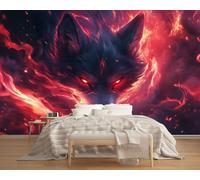 LUPAXA Loup Solitaire En Guerre Papier Peint 366x254cm,Thème Animalier Décoratif,pour studios bureaux magasins salles de sport restaurants Plan de travail