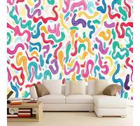 LUPAXA Papier Peint 3D Graffiti Coloré,230x180cm Chambre D'Enfant Funky Photo Mural pour chambre à coucher, salon, canapé, arrière-plan TV