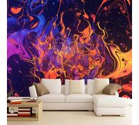 LUPAXA Papier Peint 3D Psychédélique Orange Funky,400x280cm Vortex Violet Et Bleu Photo Mural pour chambre à coucher, salon, canapé, arrière-plan TV