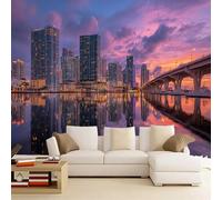 LUPAXA Papier Peint Coucher De Soleil Et Lueur Du Crépuscule 230x180cm,Reflet Sur Un Lac Meuble Papier Peint Decoratif pour Chambre Fille Meuble Non-Auto-adhésif