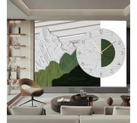 LUPAXA Papier Peint Dessin D'Horloge Verte Et Blanche 366x254cm,Abstrait 3D Meuble Papier Peint Decoratif pour Chambre Fille Meuble Non-Auto-adhésif