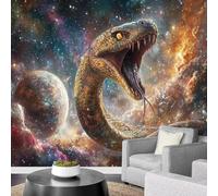 LUPAXA Papier Peint Serpents Marron 3D，300x240cm Planètes Étoilées Murales Poster pour le salon ou la chambre à coucher