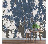 LUPAXA Papier Peint Tâches D'Encre Bleu Foncé Et Blanc 230x180cm,Graffiti Abstrait Meuble Papier Peint Decoratif pour Chambre Fille Meuble Non-Auto-adhésif