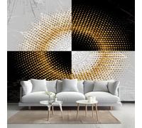 LUPAXA Rectangle Patchwork Noir Et Blanc Papier Peint Non-Auto-adhésif 400x280cm,Stratégies Bruns Papier Peint,Meuble Decoratif Salon Salle de Bain Chambre Armoire