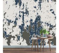 LUPAXA Texture Graffiti Blanc Et Bleu Papier Peint Non-Auto-adhésif 200x150cm,Abstrait Moderne Papier Peint,Meuble Decoratif Salon Salle de Bain Chambre Armoire