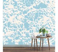 LUPAXA Texture Graffiti Bleu Clair Et Blanc Papier Peint 400x280cm,Mode Moderne Décoratif,pour studios bureaux magasins salles de sport restaurants Plan de travail