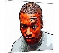 Lupe Fiasco Impression Pop Art Multicolore Fond Blanc 30 x 30 x 2,5 cm