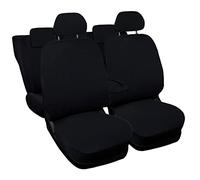 Lupex Housse de siège auto compatible C3 | Fabriqué en Italie | Set de housses de siège avant arrière et accoudoir | Logo brodé | Airbag compatible | Intérieur (Noir)