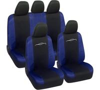 Lupex Shop Accessoires Auto Coprisièges Universels Modèle Racing, Ensemble de Housses pour la Protection des Sièges Avant et Arrière (Noir - Bleu Foncé)