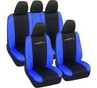 Lupex Shop Accessoires Auto Coprisièges Universels pour Voiture Modèle Racing, Ensemble de Housses de Protection pour Sièges Avant et Arrière (Noir - Bleu Royal)