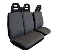Lupex Shop Camionnette CT. g Housses de siège pour Fourgon 3 Places Ceinture Haute, Coton matelassé, Gris
