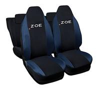 Lupex Shop Housses de siège Auto compatibles avec Zoe, fabriquées en Italie, Tissu Polyester, Ensemble Complet de sièges Avant et arrière (Noir - Bleu foncé)