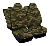 Lupex Shop Housses de siège Auto compatibles pour Twingo avec Appui-tête intégré, Camouflage Vert, fabriqué en Italie